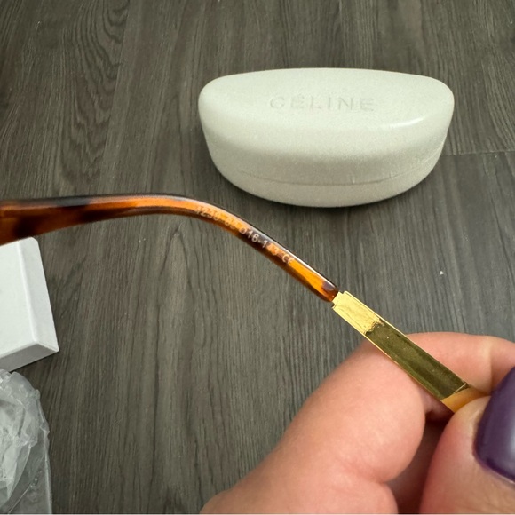 Celine TRIOMPHE METAL 04 SUNGLASSES IN METAL Gold Green New - Picture 11 of 16